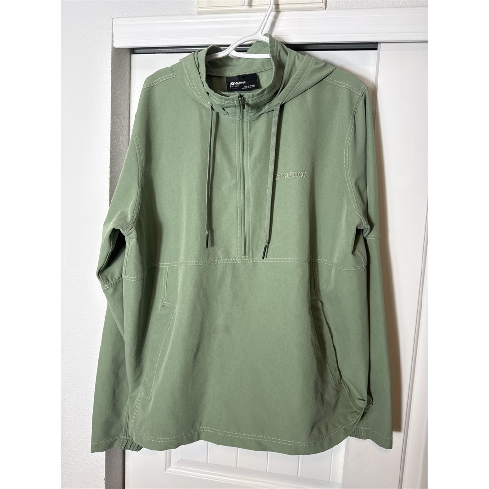 Marmot Andino Pullover Hoodie Jacket Men's XL Green Kangaroo Pocket